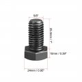 Uxcell 5 8 -11x1 Carbon Steel Hex Head Screw Bolts Fastener Black 2pcs
