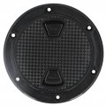 Fydun 4inch Boat Deck Plate Abs Round Inspection Hatch Cover Marine Accessory Black