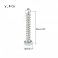 Uxcell Hex Lag Screws M8 X 50mm Carbon Steel Zinc Plated Half Thread Self-tapping Bolts For Wood Screw 25pcs