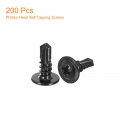 Uxcell Phillips Head Self Tapping Screws 200pcs 10x1 2 410 Stainless Steel Drilling Sheet Metal Screw Black