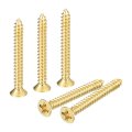 40pcs Brass Wood Screws M3 X 25mm Phillips Flat Head Self Tapping Woodworking For Door Hinges Wooden Furniture And Home 
