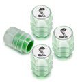 Ford Mustang Cobra Glow In The Dark Tire Valve Stem Caps White Green Luminous Abs Plastic Set Of 4 Universal Fit For Cars 