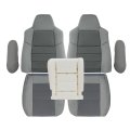 Front Both Side Cloth Seat Covers Gray With Driver Foam And Armrest Cover For Ford F250 F350 Xlt Xl 2003 2007 Excursion 2002 