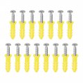 Uxcell 6x26mm Plastic Expansion Tube For Drywall With Screws Yellow 15pcs