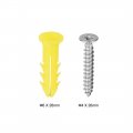 Uxcell 6x26mm Plastic Expansion Tube For Drywall With Screws Yellow 15pcs