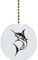 Black Marlin Fish Solid Ceramic Fan Pull 