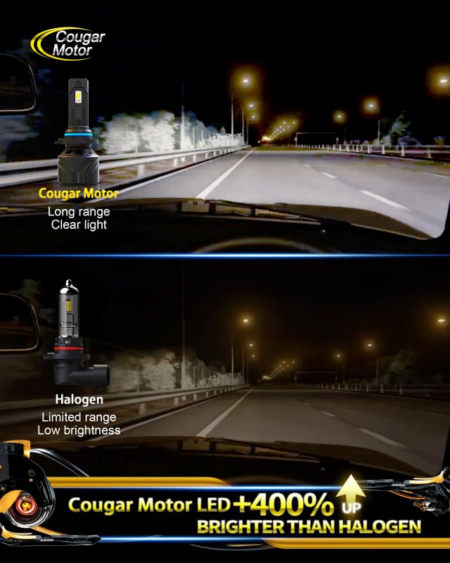Cougar Motor 9006 Led Bulbs Hb4 Fog Lights 18000lm 6500k Cool White Plug And Play Pack Of 2