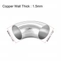 Uxcell Stainless Steel 304 Pipe Fitting Long Radius 90 Degree Elbow Butt-weld 1-1 2-inch Od 1 5mm Thick Size