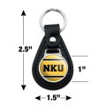 Graphics More Black Leather Northern Kentucky University Stripes Keychain