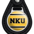 Graphics More Black Leather Northern Kentucky University Stripes Keychain