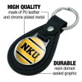 Graphics More Black Leather Northern Kentucky University Stripes Keychain