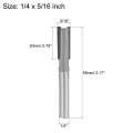Uxcell Router Bit 1 4 Shank 5 16 Cutting Dia 2 Straight Flutes Carbide For Woodworking Carpentry Milling Cutter Tool