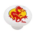 Red Sun Dragon High Gloss Ceramic Drawer Knob 