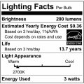 Satco S21818 3 Watt B11 Led Bulb Frosted Candelabra Base 2700k 200 Lumens 120 Volt 2-pack
