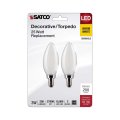 Satco S21818 3 Watt B11 Led Bulb Frosted Candelabra Base 2700k 200 Lumens 120 Volt 2-pack