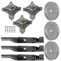 Caltric 54 Deck Spindle Pulley Blade Rebuild Kit Compatible With Husqvarna Gt2 54