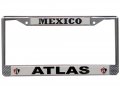Atlas De Guadalajara Official License Plate Frame Chrome White Heavy Duty Die Cast Zinc For Cars 