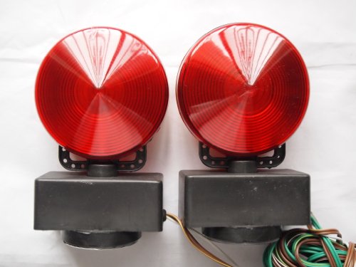 12v Magnetic Towing Trailer Light Kit Amber Red