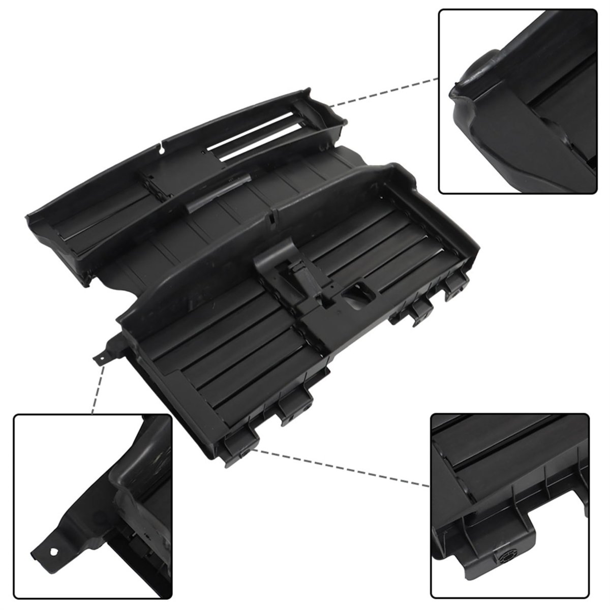 Front Radiator Shutter Replacement For Edge 2 0l 7l 2019 2020 2021 Without Actuator Black Plastic