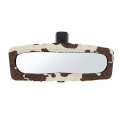 Uniceu Brown Cow Print Car Rear View Mirror Decorative Cover Universal Stretchy Auto Interior Rearview Decor For Most Cars 
