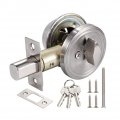 Single Cylinder Deadbolt Satin Nickel Door Lock With 3 Keys Brass Stainless Steel Re-key To The 