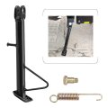 Motorcycle Kickstand Dirt Bike Sidestand Iron Material With Spring And Hardware Screws Total Length 22cm Black Color