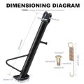 Motorcycle Kickstand Dirt Bike Sidestand Iron Material With Spring And Hardware Screws Total Length 22cm Black Color