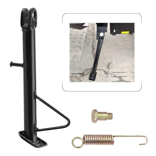 Motorcycle Kickstand Dirt Bike Sidestand Iron Material With Spring And Hardware Screws Total Length 22cm Black Color