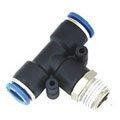 Mettleair Mtb 1 4-n Pk Push To Connect Male T Branch Fitting 4 Od 8 Npt 