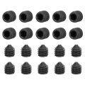 20pcs Set Screws M6x6mm Carbon Steel Cone Point Hex Socket Grub For Machinery Home Repairs And Fixtures Black 
