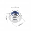 Uxcell M5 X 0 8mm Nylon Insert Hex Lock Nuts Carbon Steel White Zinc Plated Pack Of 50
