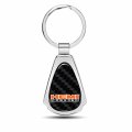 Ipick Image Compatible With Hemi Powered Real Black Carbon Fiber Chrome Metal Teardrop Key Chain Key-ring