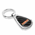 Hemi Powered Real Black Carbon Fiber Chrome Metal Teardrop Key Chain Key-ring