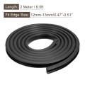 Uxcell U Channel Edge Trim 6 5ft Length Rubber Guard Seal Strip Protector Fit For 12-13mm 19 32 W X 23 64 H Black