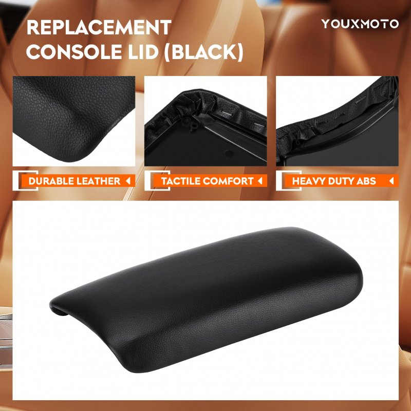 Center Console Lid For Honda Civic 2006 2007 2008 2009 2010 2011 Black Armrest Cover Pu Leather And Abs Back Plate
