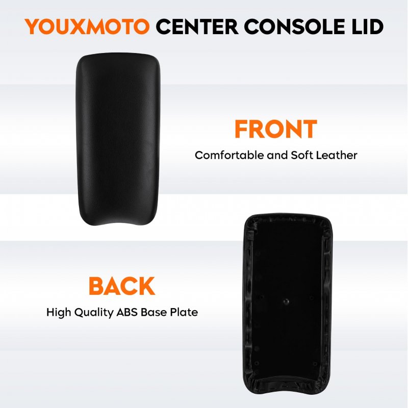 Center Console Lid For Honda Civic 2006 2007 2008 2009 2010 2011 Black Armrest Cover Pu Leather And Abs Back Plate