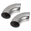 2pcs Od 1 75 Inch 90 Degree 5mm Thickness Mandrel Bend Elbow Ss304 Stainless Steel Tube Exhaust Pipe For Car Modified System 