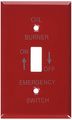 Morris 83491 Emergency Metal Switch Plate Oil 1 Gang Red 