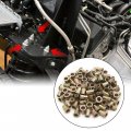 Uxcell A17073100ux0532 100pcs Zinc Plated Carbon Steel Car Rivet Nut Flat Head Threaded Insert 1 4-20 100 Pack