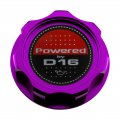Vms Racing Purple Oil Cap With Powered By D16 Emblem In Cnc Machined Billet Aluminum Compatible Honda Acura Integra Engines
