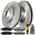 Motorbymotor Rotors 330mm Front Disc Ceramic Brake Pads Including Cleaner Dot4 Fluid Replacement For 2009-2015 Honda Pilot