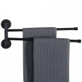 Alise Swivel Towel Rack Folding 2 Arms Hand Bars Hanger For Bathroom Wall Mount Drying Racks Laundry Sus304 Stainless Steel 