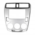 Double Din Installation Dash Kit Fydun Silver Abs 2 Stereo Audio Fascia Panel Navigation Car Frame For Honda City 2008-2013
