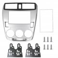 Double Din Installation Dash Kit Fydun Silver Abs 2 Stereo Audio Fascia Panel Navigation Car Frame For Honda City 2008-2013