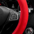 Otostar Soft Velvet Steering Wheel Cover Universal Luxury Protector Car Interior Accessories 15 Inch Red