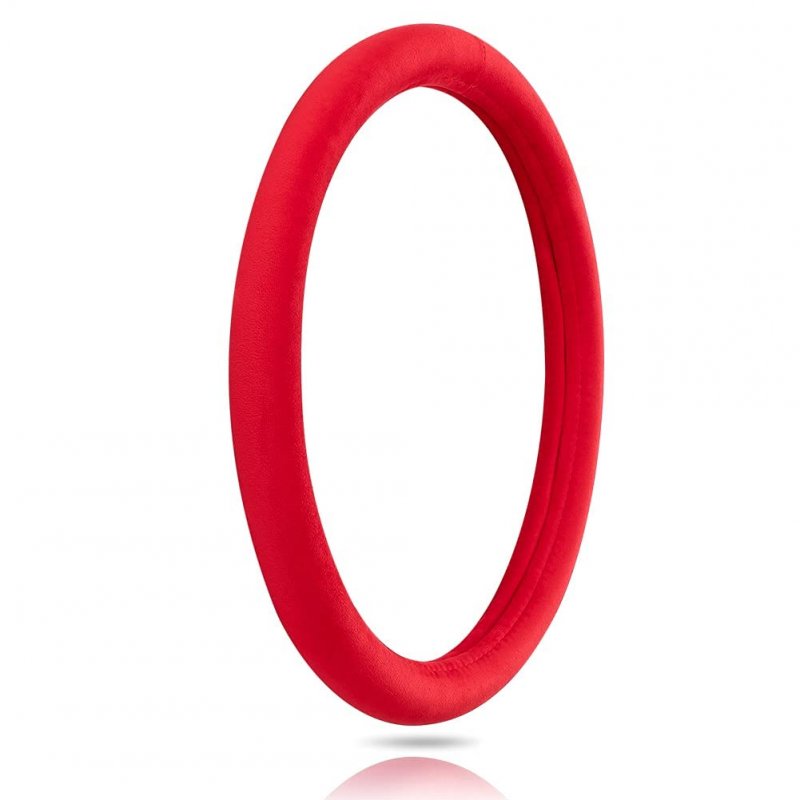 Otostar Soft Velvet Steering Wheel Cover Universal Luxury Protector Car Interior Accessories 15 Inch Red