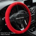 Otostar Soft Velvet Steering Wheel Cover Universal Luxury Protector Car Interior Accessories 15 Inch Red