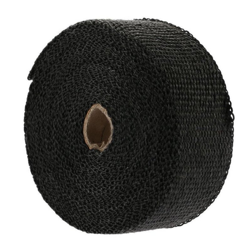 1 In X 16 Ft Fiberglass Exhaust Header Pipe Wrap Black Racing Heat Shield Tape With 6 Stainless Steel Ties For Car And
