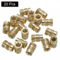 Uxcell M6 Threaded Inserts 20 Pcs Metric Knurled Nuts Brass Heat-set For Plastic 3d Printing Components