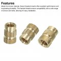 Uxcell M6 Threaded Inserts 20 Pcs Metric Knurled Nuts Brass Heat-set For Plastic 3d Printing Components